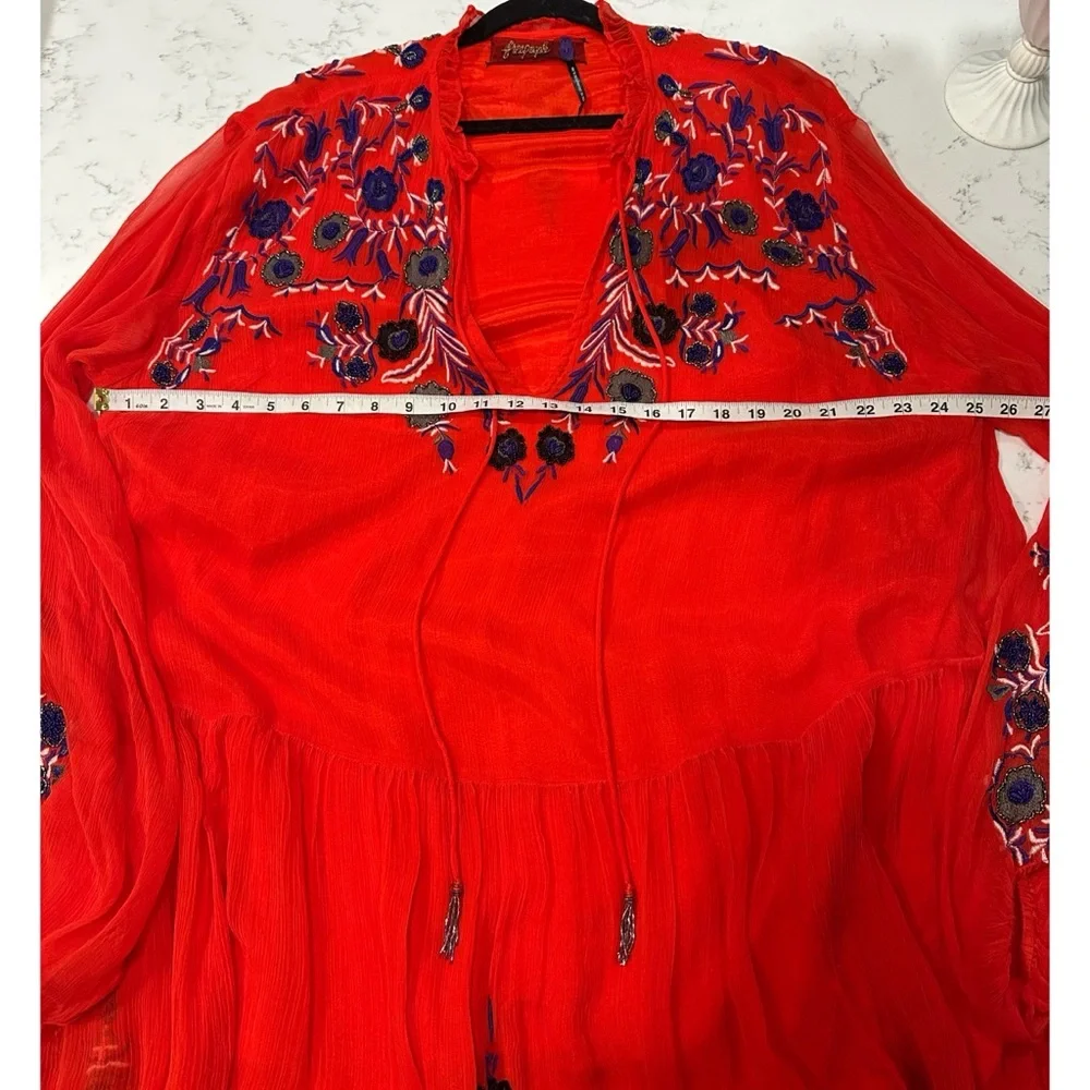 Free People Embroidered & Beaded Tunic Dress - Size Medium - Picture 12 of 14